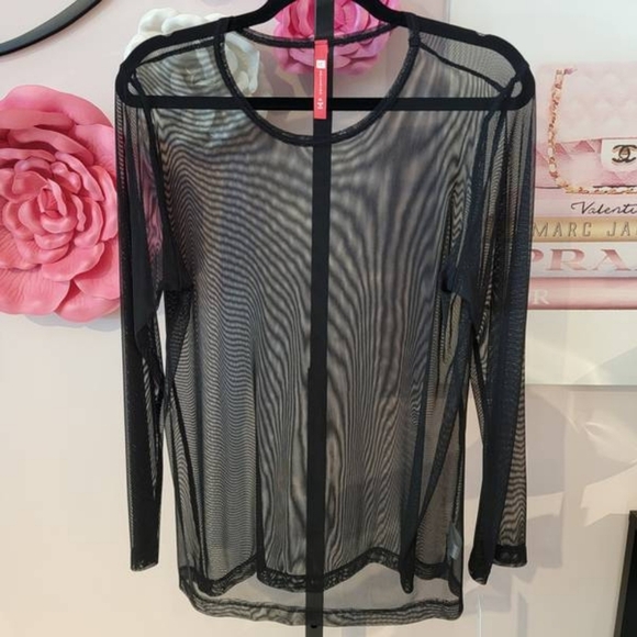 NWT IC Collection Sheer Black Long Sleeve Top Size XXL - Picture 1 of 1